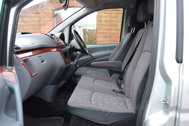 Mercedes Vito Van interior before leather upholstery